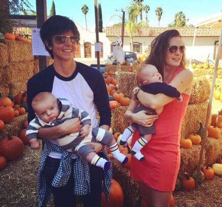 Finn Notaro with parents Tig Notaro and Stephanie and twin brother.